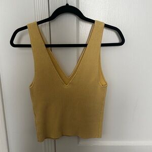 Abercrombie & Fitch Yellow Ribbed Tank Top